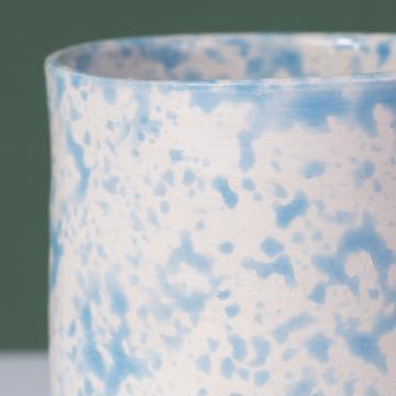 Sponge Cup in turned earthenware, sky blue [3]