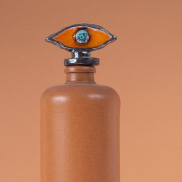 Eye Bottle in Earthenware and Stoneware, strong orange, 1 l [5]