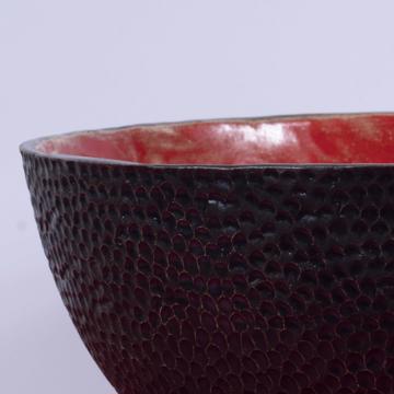 Large Bowl in shaped sandstone, mat black [4]
