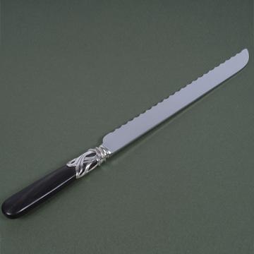 Couteau à pain Saba en argent et corne, noir [1]