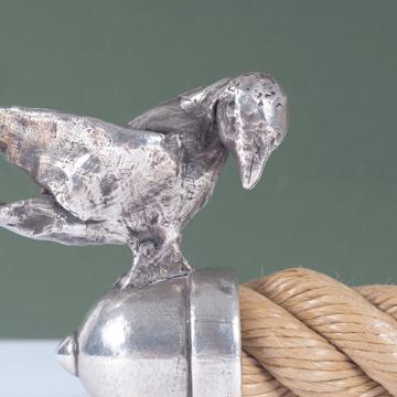 Handrail Bird in casted metal, silver [2]