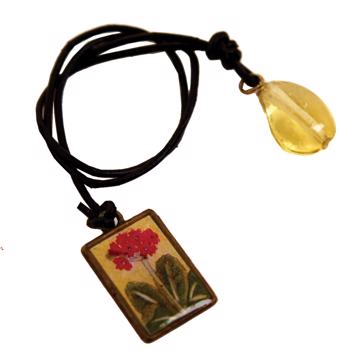 Book Mark in resin and leather, multicolor, flower [3]