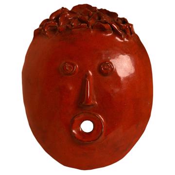 Coloured Fountain Mask in earthenware, special red