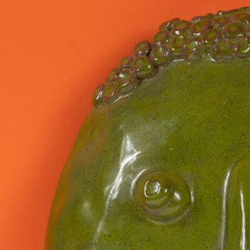 Coloured Fountain Mask in earthenware, peridot green [2]
