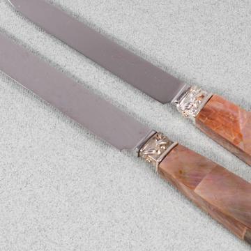 Couteau Pacific en marqueterie de nacre, rose clair, dessert [2]