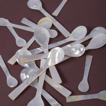 Mother of pearl spoon, white, teaspoon [1]