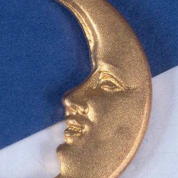 Moon Pin's silver plated on Copper , mat gold [2]