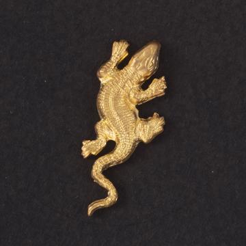 Lizard Pin's gold plated on Copper , mat gold [2]