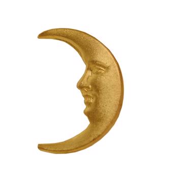 Pin's Lune en cuivre , or mat