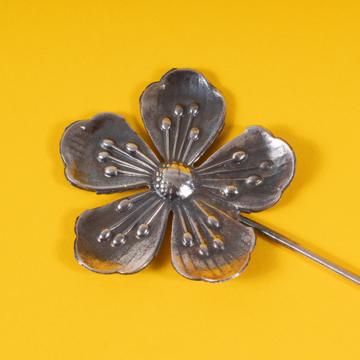 Décorations de Fleur en cuivre argenté, argent, eglantine [2]