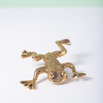 Frog knife rest in silver or gold plated, gold [1]