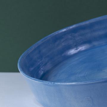 Crato dishes in turned Earthenware, french blue, 32 cm diam. [4]