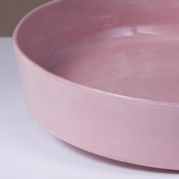 Crato dishes in turned Earthenware, light pink, 32 cm diam. [4]