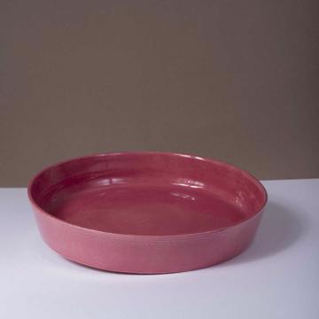 Crato dishes in turned Earthenware, antic pink, 32 cm diam. [1]