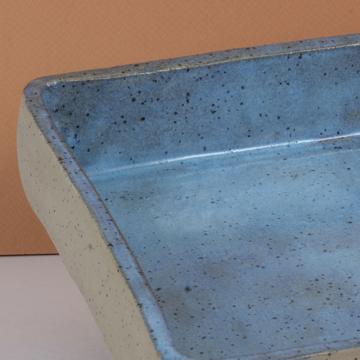 Mama oven dish in shaped stoneware, sky blue, square [3]