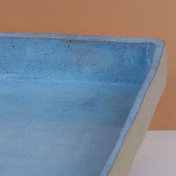Mama oven dish in shaped stoneware, sky blue, large rectangle [2]
