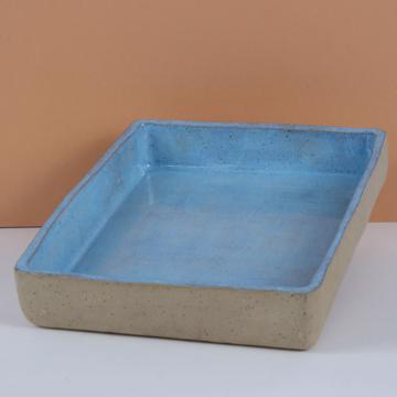 Mama oven dish in shaped stoneware, sky blue, large rectangle [1]