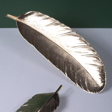 Stamped feather in silver or gold plated, gold, 24 cm [2]