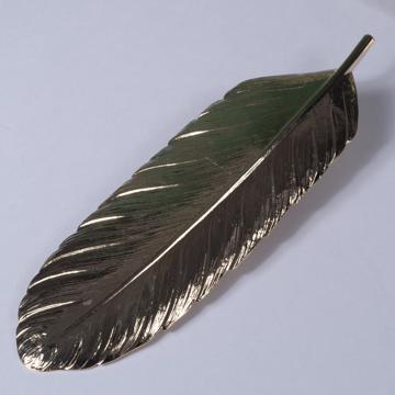 Stamped feather in silver or gold plated, gold, 18 cm [2]