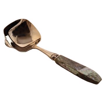 Pacific Cream ladle in mother of pearl inlaid, moss green  [4]