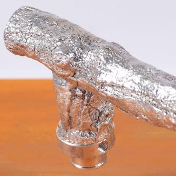 Branch Handle in casted metal, silver, bright silver [2]