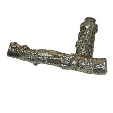 Branch Handle in casted metal, silver [1]