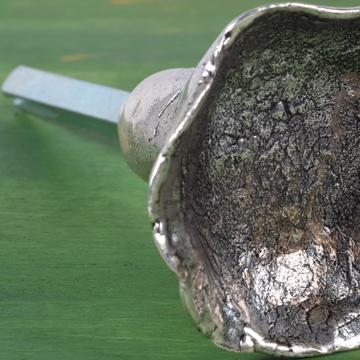 Mushroom Handle in casted metal, silver [2]