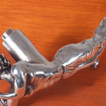 Mermaid and Triton Handle in casted metal, silver, triton [5]