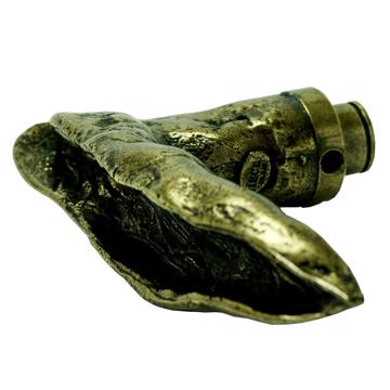 Olive leaf Handle in casted metal, bronze [2]