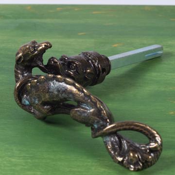 Dragon Handle in casted metal, bronze, right  [4]