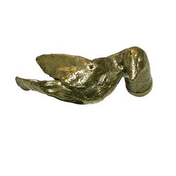 Poignée de porte Oiseau en métal patiné, bronze, gauche [1]