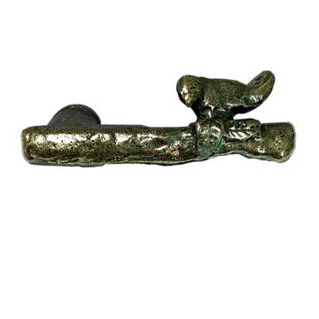 Bird on Branch Handle in casted metal, bronze, right