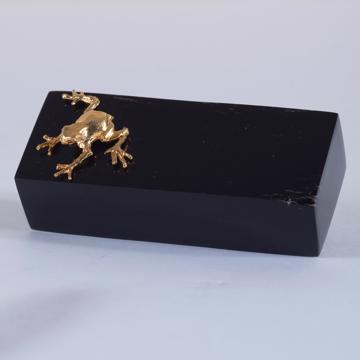 Horn Knife Rest and Charms in silver or gold plated, gold, frog [4]