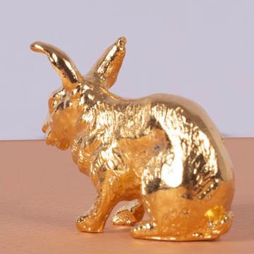 Porte couteau Lapin en métal argenté ou doré, or, 1 pièce [2]