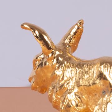 Rabbit knife rest in silver or gold plated, gold, 1 piece [4]