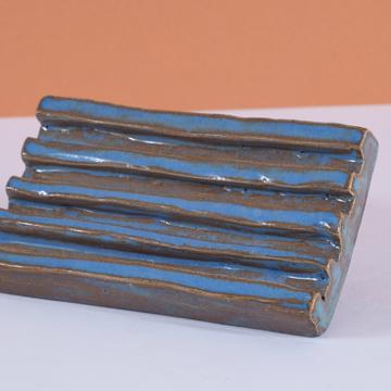 Soap holder in shaped sandstone, french blue [4]