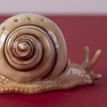 Snail pick holder in porcelain, beige, standard picks [2]