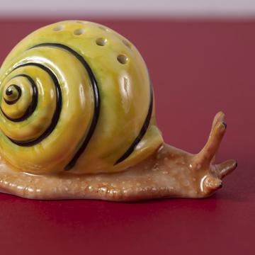 Snail pick holder in porcelain, yellow, standard pick [2]