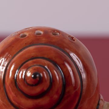 Snail pick holder in porcelain, cocoa, standard pick [2]