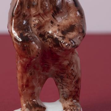 Bear Pique Holder in porcelain, brown, standard picks [2]