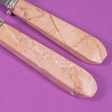 Couteau Quartet en pierre de corail, rose clair, table  [4]