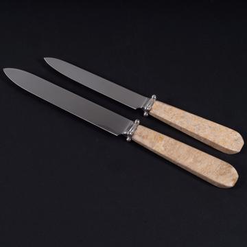 Quartet knife in coral stone, egg shell, table [1]