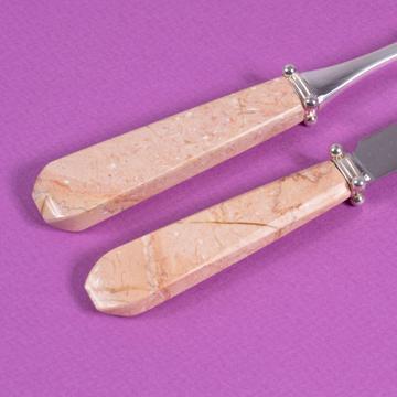 Quartet cutlery in coral stone, light pink, set of 2 [2]