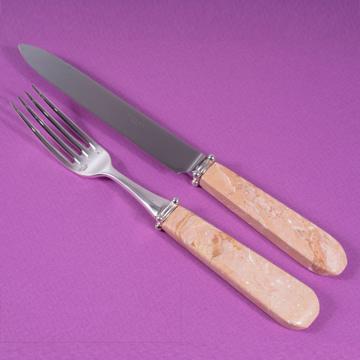 Quartet cutlery in coral stone, light pink, set of 2 [5]