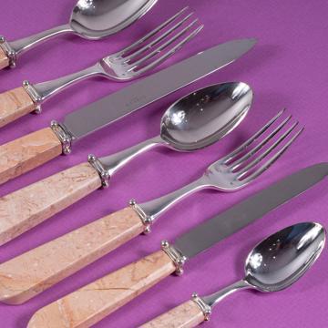 Quartet cutlery in coral stone, light pink, set of 7 [2]