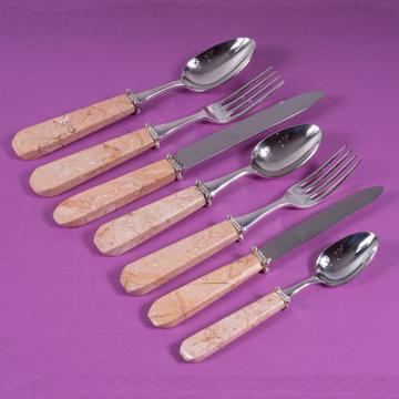 Quartet cutlery in coral stone, light pink, set of 7 [1]