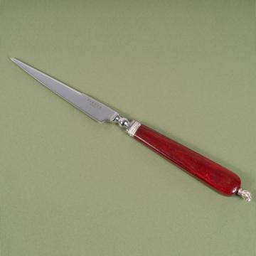 Coupe papier Rambouillet en stamina et argent, rouge effet, lame coupante [1]