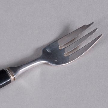 Rambouillet cake fork in silver plated and ebony, black [2]