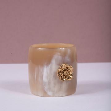 Horn and Charm Napkin Rings, gold, sakura [1]
