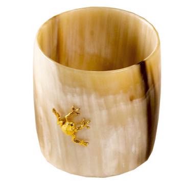 Horn and Charm Napkin Rings, gold, frog [3]